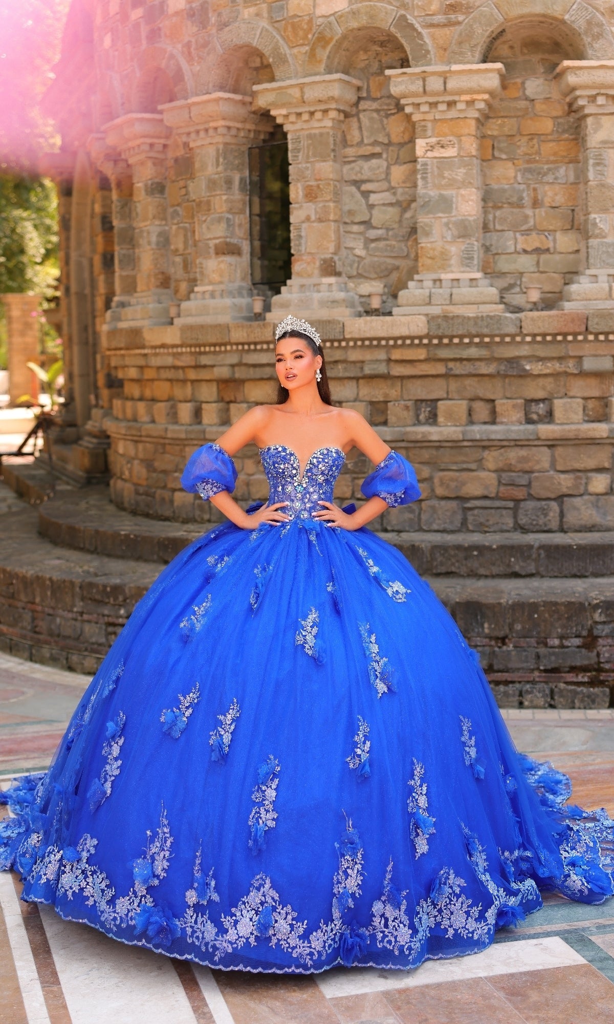 Catehdral-Train Quinceanera Dress: Amarra 54242