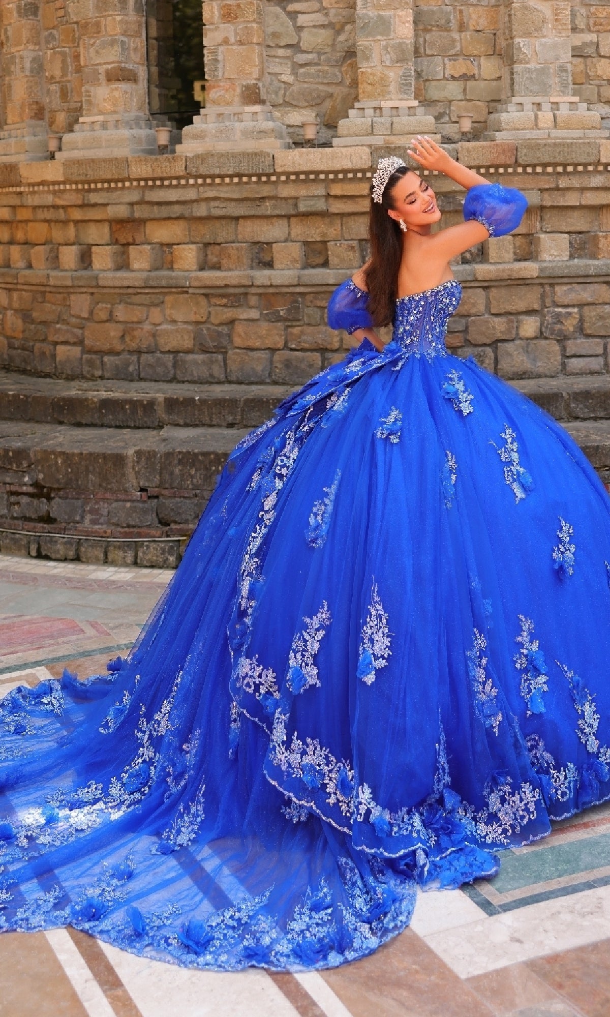 Catehdral-Train Quinceanera Dress: Amarra 54242