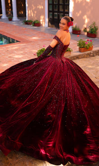 Amarra 54257 Off-Shoulder Velvet Quinceañera Dress