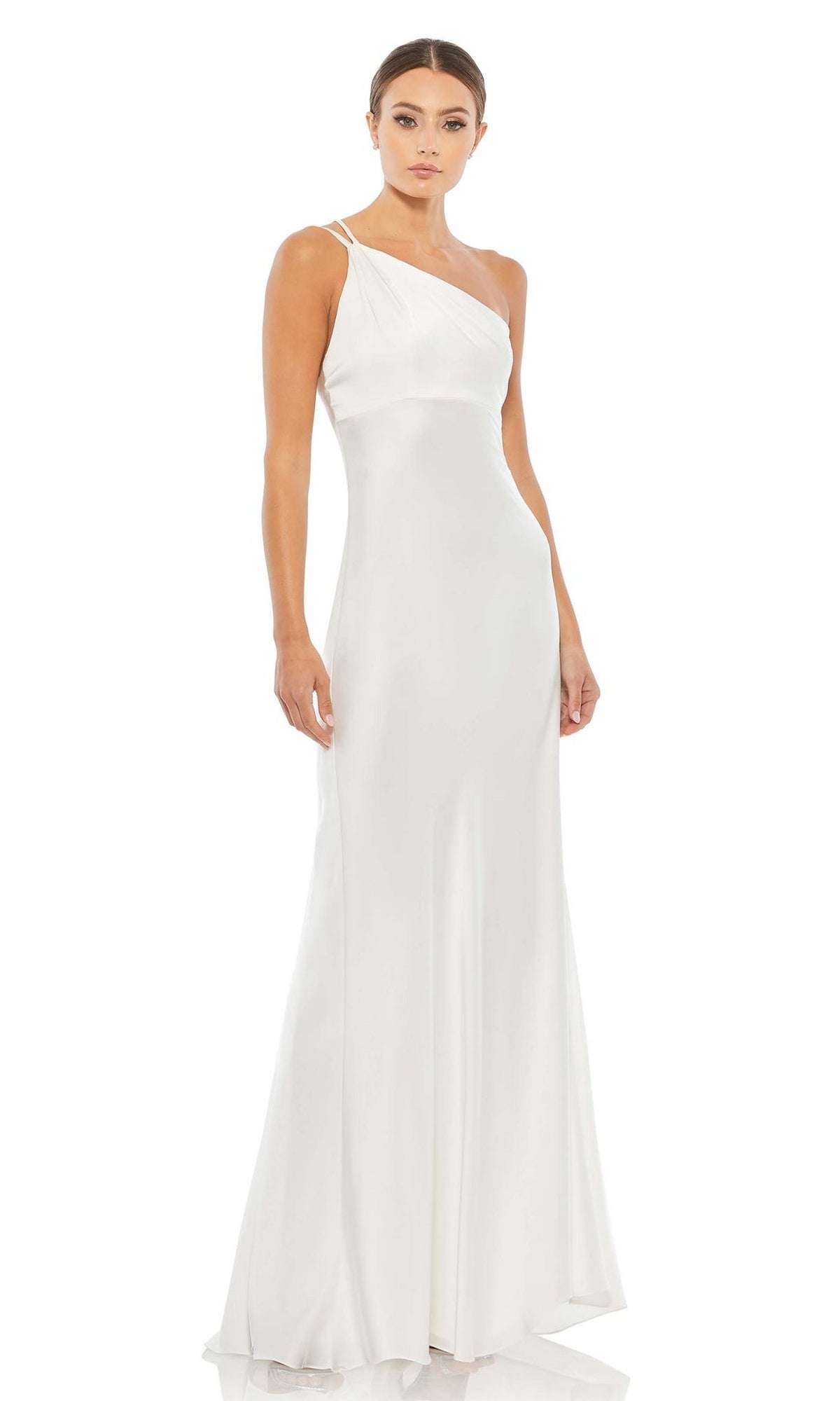 Mac Duggal Simple Long White Formal Dress 55385