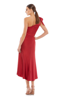 Mac Duggal High-Low Midi Red Party Dress 55387