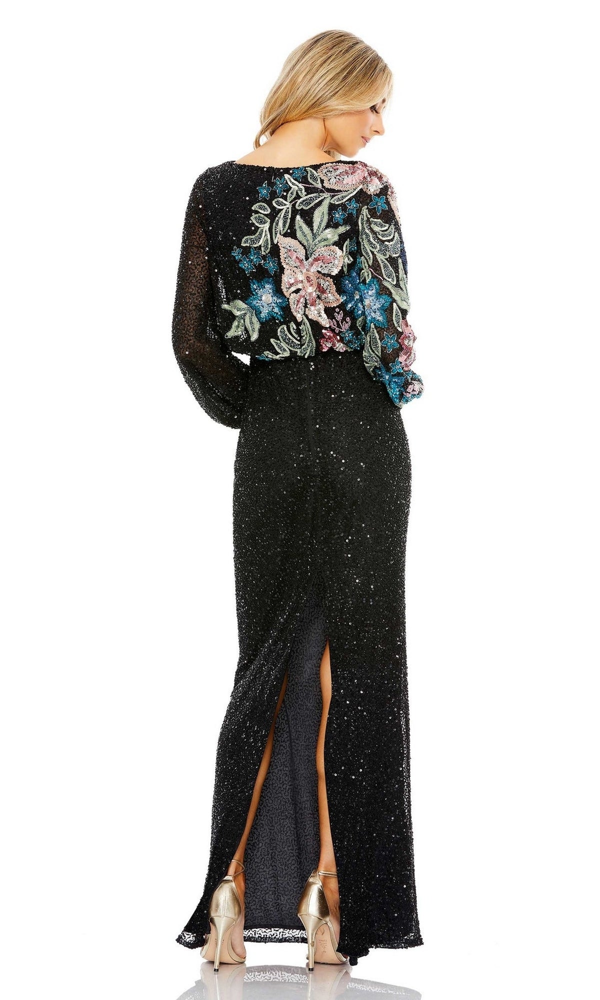 Beaded Long Sleeve Formal Dress: Mac Duggal 5615