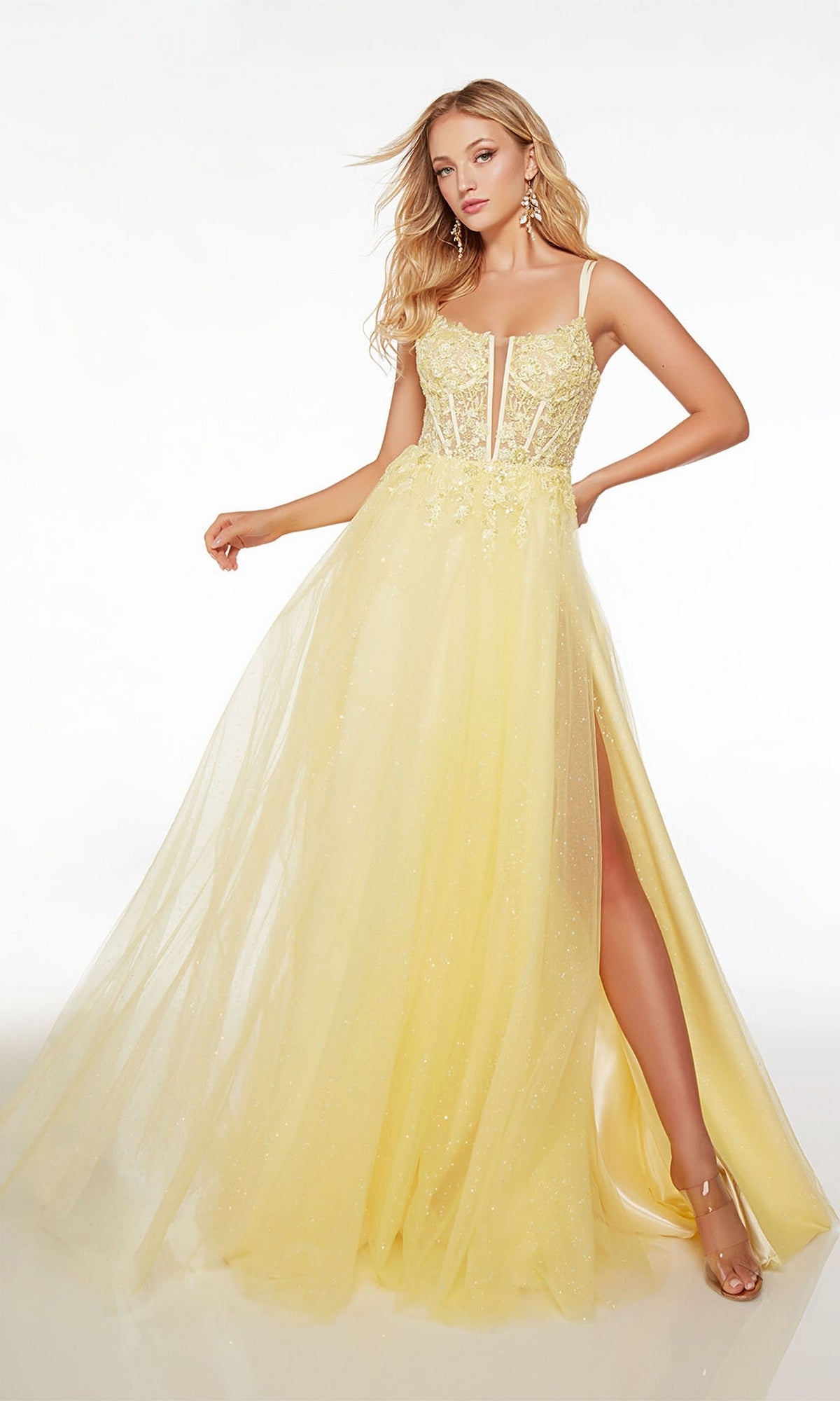 Alyce Embroidered-Bodice Long Prom Dress 61513