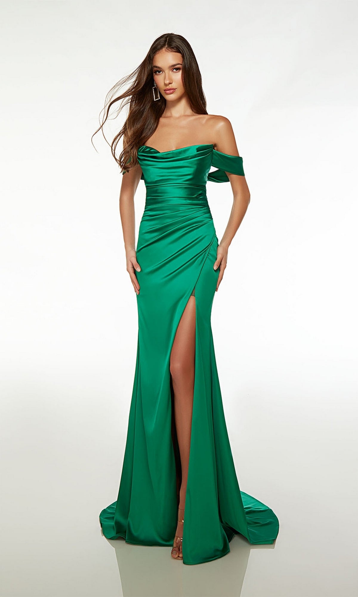 Alyce Off-Shoulder Cowl-Neck Long Prom Dress 61571