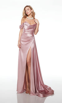 Alyce Off-Shoulder Cowl-Neck Long Prom Dress 61571