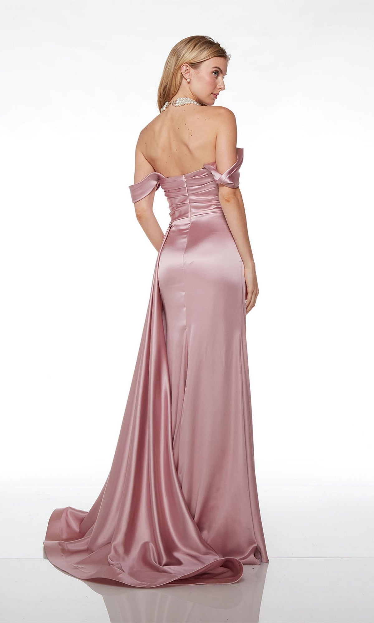 Alyce Off-Shoulder Cowl-Neck Long Prom Dress 61571