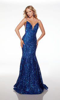 Alyce Sequin-Print Long Mermaid Prom Dress 61607