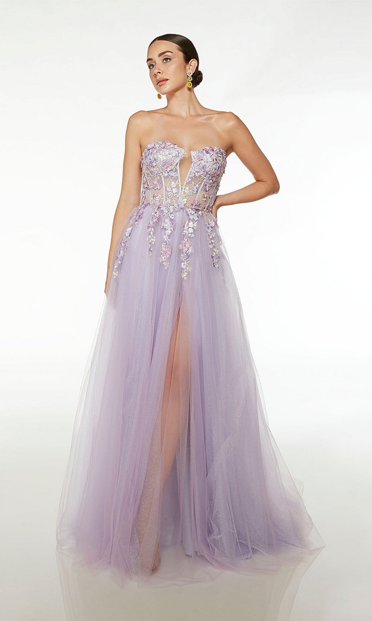 Alyce Liliac Strapless Long Prom Dress 61654