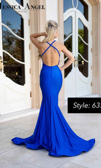 Strappy-Back Long Prom Dress: Jessica Angel 635