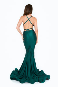 Strappy-Back Long Mermaid Prom Dress: Atria 6530H