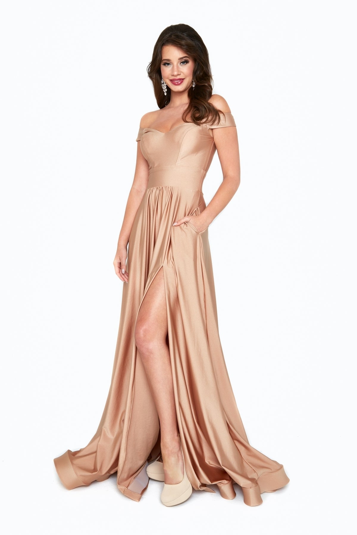 Long A-Line Prom Dress with Pockets: Atria 6531H