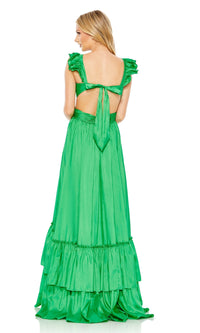 Ruffled Long A-Line Lime Green Formal Dress 68062