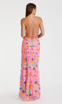 Sequin-Print Pink Formal Dress: Mac Duggal 68067