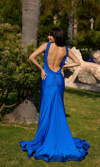 Ruffle Open-Back Long Prom Dress: Atria 6871H