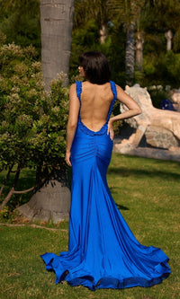 Ruffle Open-Back Long Prom Dress: Atria 6871H