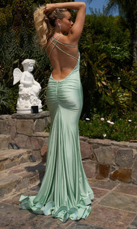 Empire-Waist Tight Long Prom Dress: Atria 7042H