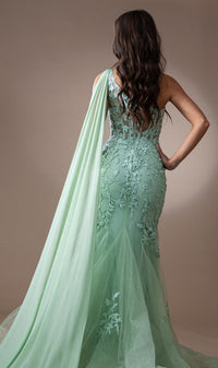 One-Shoulder Long Lace Mermaid Prom Dress 7048