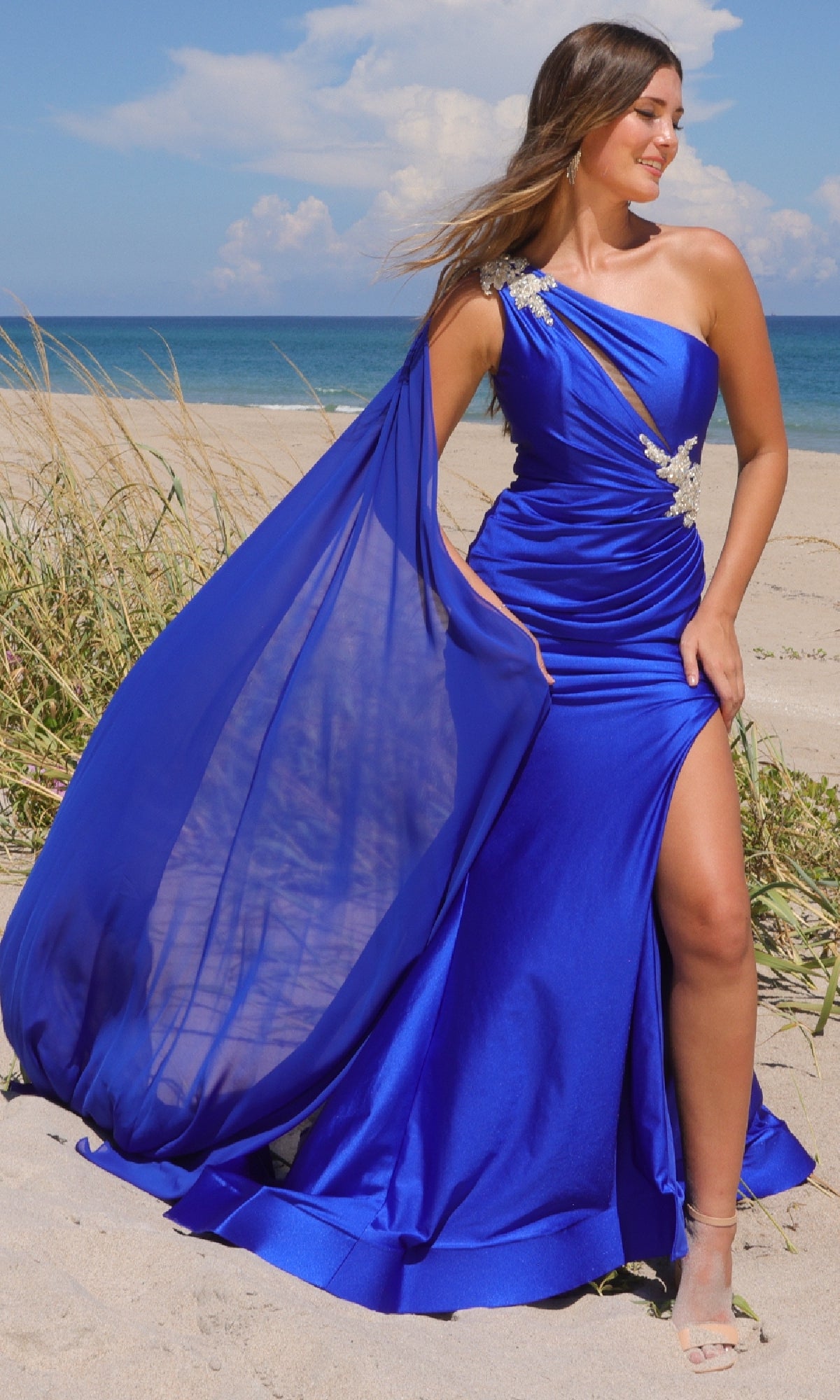 One-Shoulder Long Prom Dress: Amelia Couture 7056