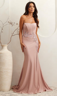 Strapless Corset Prom Dress: Amelia Couture 7057