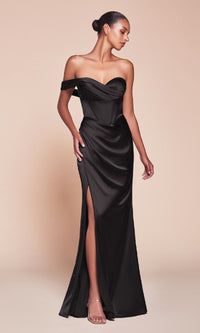 One-Shoulder Lace-Up Prom Dress: Ladivine 7448