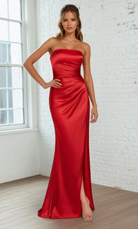 Simple Strapless Long Prom Dress: Ladivine 7451