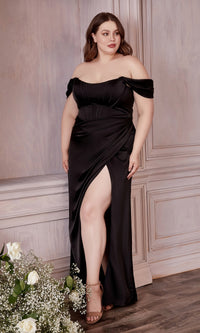 Off-the-Shoulder Long Plus-Size Prom Dress 7484C