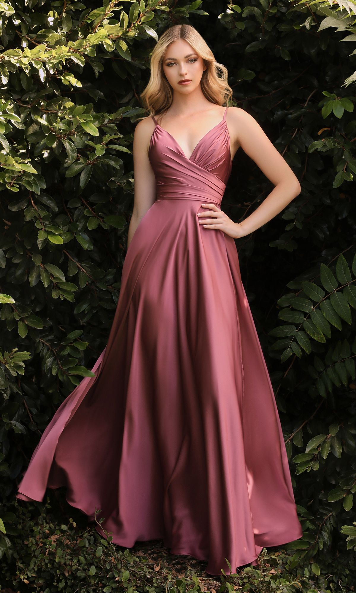 Classic Long Satin A-Line Formal Prom Dress 7485