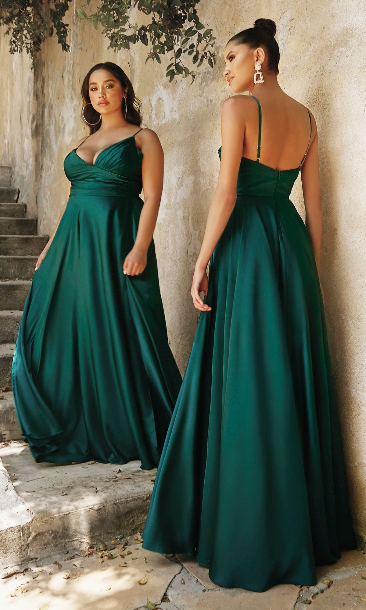 Classic Long Satin A-Line Formal Prom Dress 7485