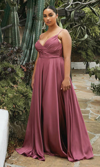 Classic Long Satin A-Line Formal Prom Dress 7485