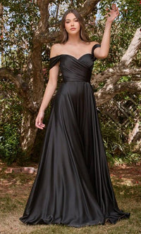 Classic Off-Shoulder Long A-Line Prom Dress 7493