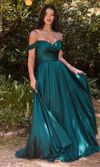 Classic Off-Shoulder Long A-Line Prom Dress 7493