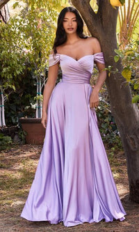 Classic Off-Shoulder Long A-Line Prom Dress 7493