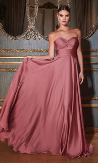 Strapless Sweetheart Long A-Line Prom Dress 7496