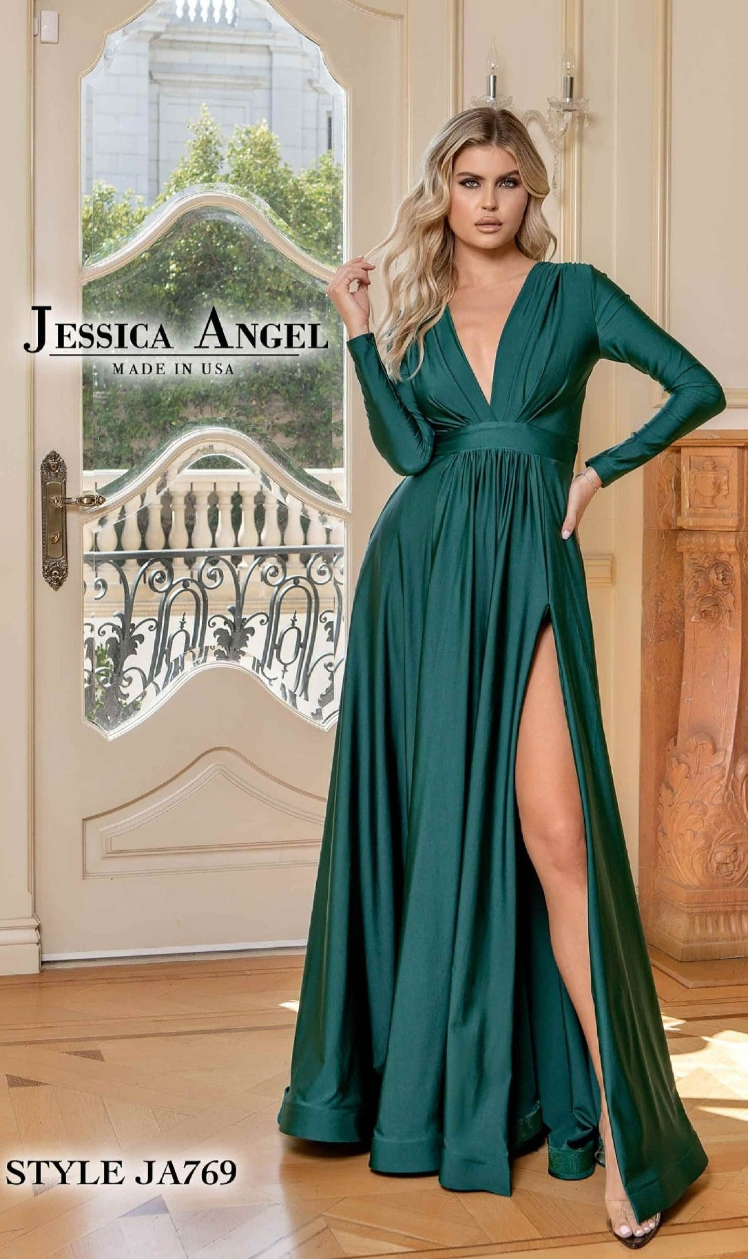 Long Sleeve Long Formal Dress: Jessica Angel 769