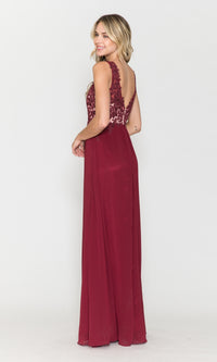 Sleeveless V-Neck Chiffon Long Prom Dress 8012