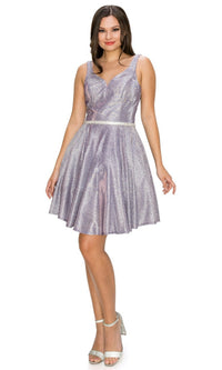 Short A-Line Glitter Homecoming Dress 8013J