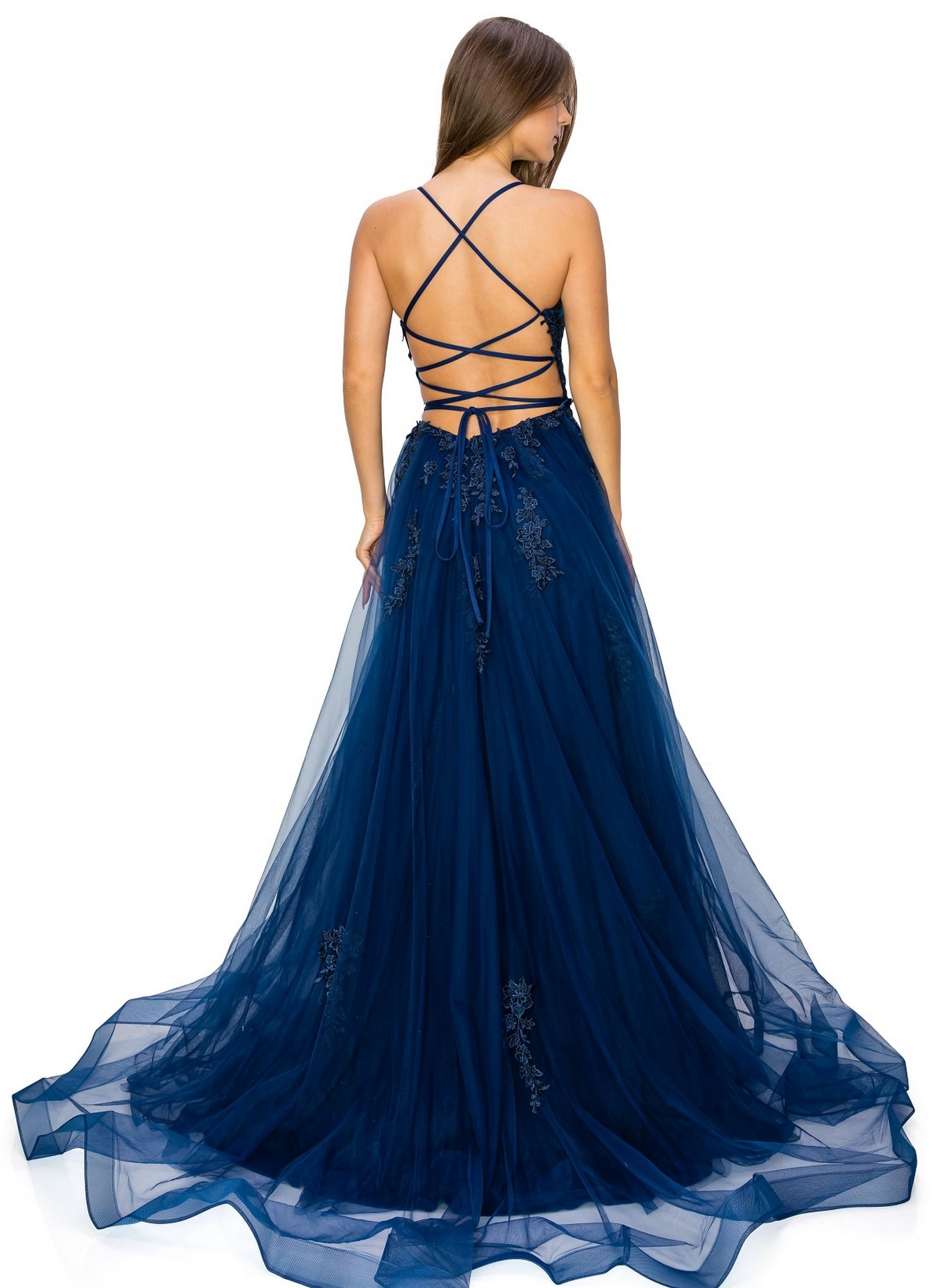 Long Tulle Prom Dress With Embroidery Promgirl 