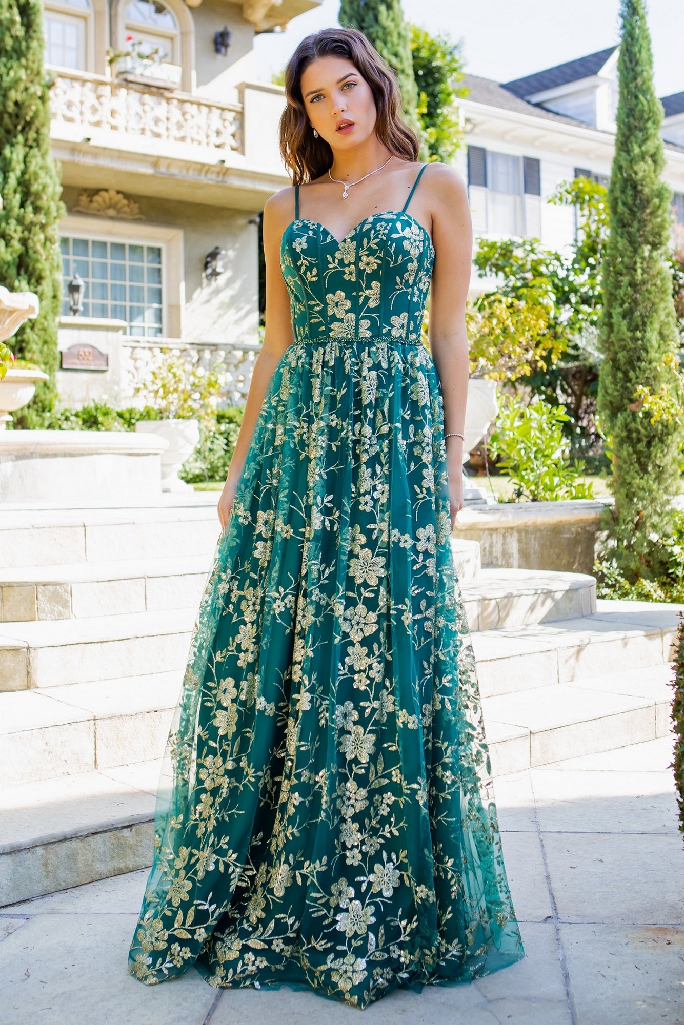 Floral maxi prom clearance dress