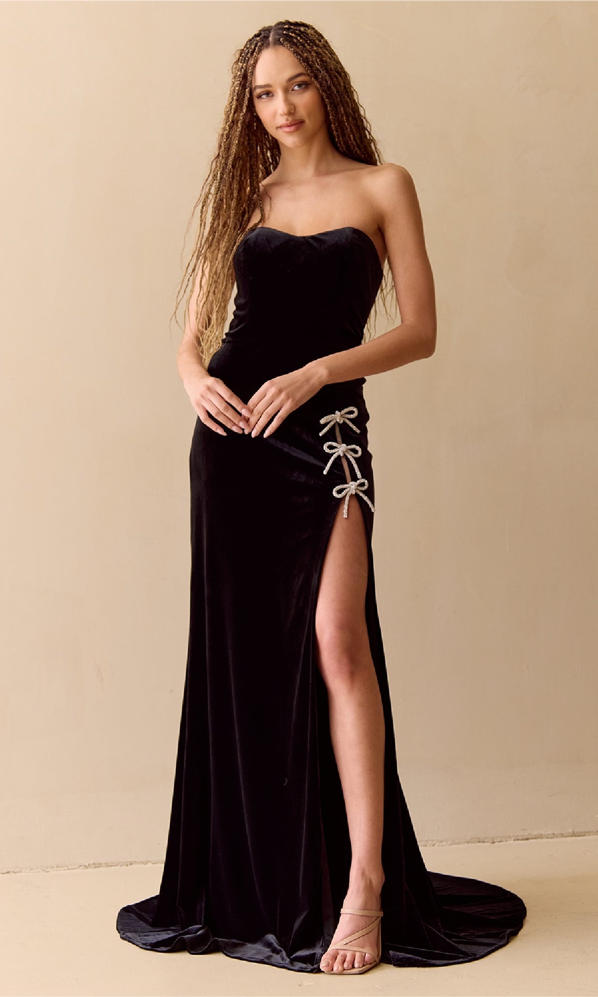 Long Velvet Prom Dress: Amelia Couture 8047