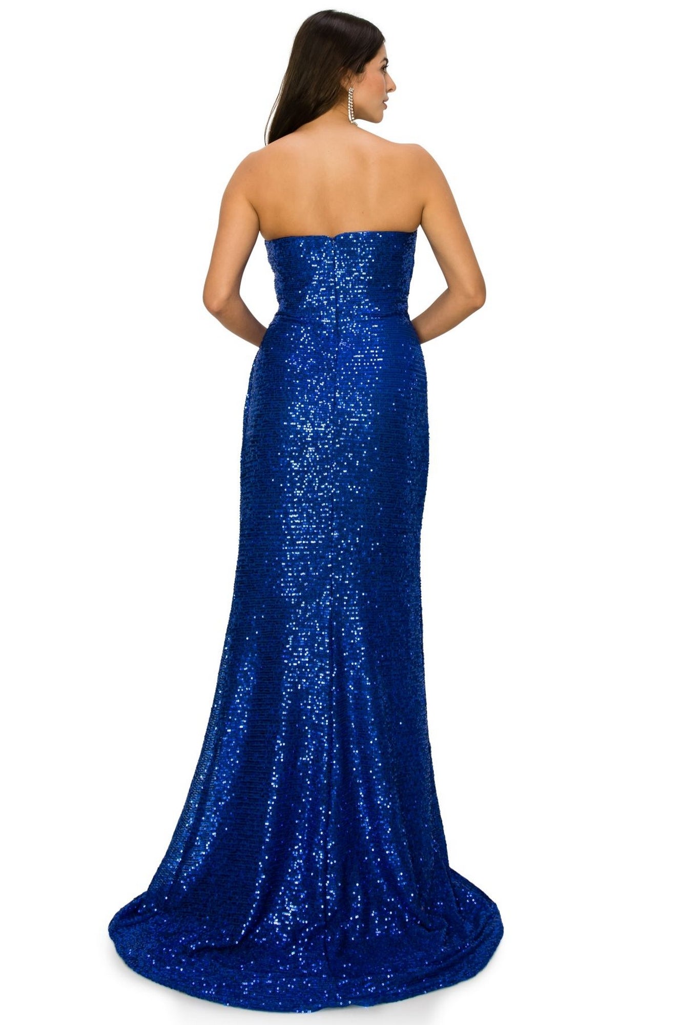 Long Strapless Allover Sequin Prom Dress Promgirl 