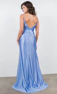 Metallic Long Prom Dress: Cinderella Couture 8117J