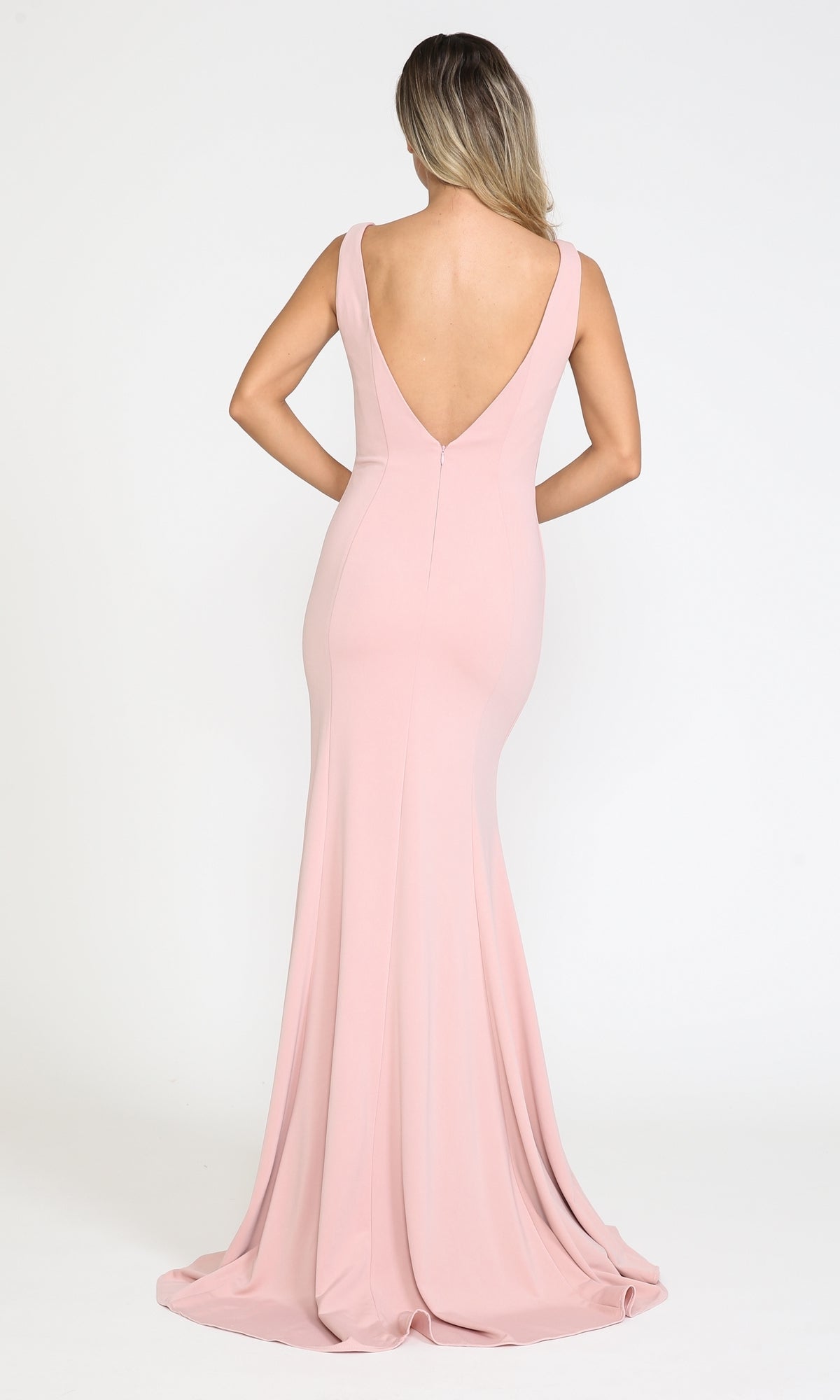 Sleeveless V-Neck Long Formal Prom Dress 8158