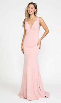 Sleeveless V-Neck Long Formal Prom Dress 8158