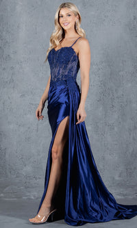 Long Corset Prom Dress: Cinderella Couture 8177J