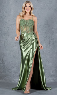 Long Corset Prom Dress: Cinderella Couture 8177J