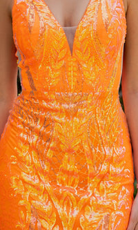 Orange Sequin Prom Dress: Cinderella Couture 8182J