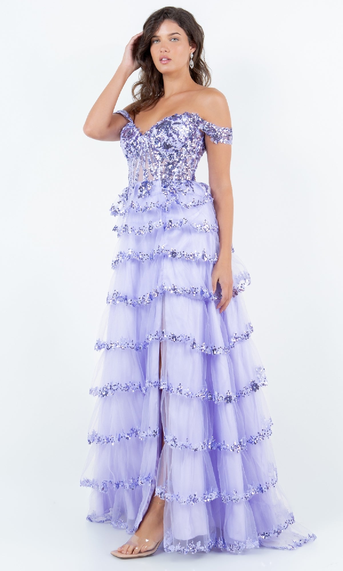 Ruffle Prom Ball Gown: Cinderella Couture 8228J