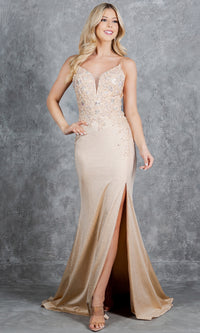 Long Glitter Prom Dress: Cinderella Couture 8255J