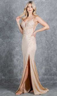 Long Glitter Prom Dress: Cinderella Couture 8255J