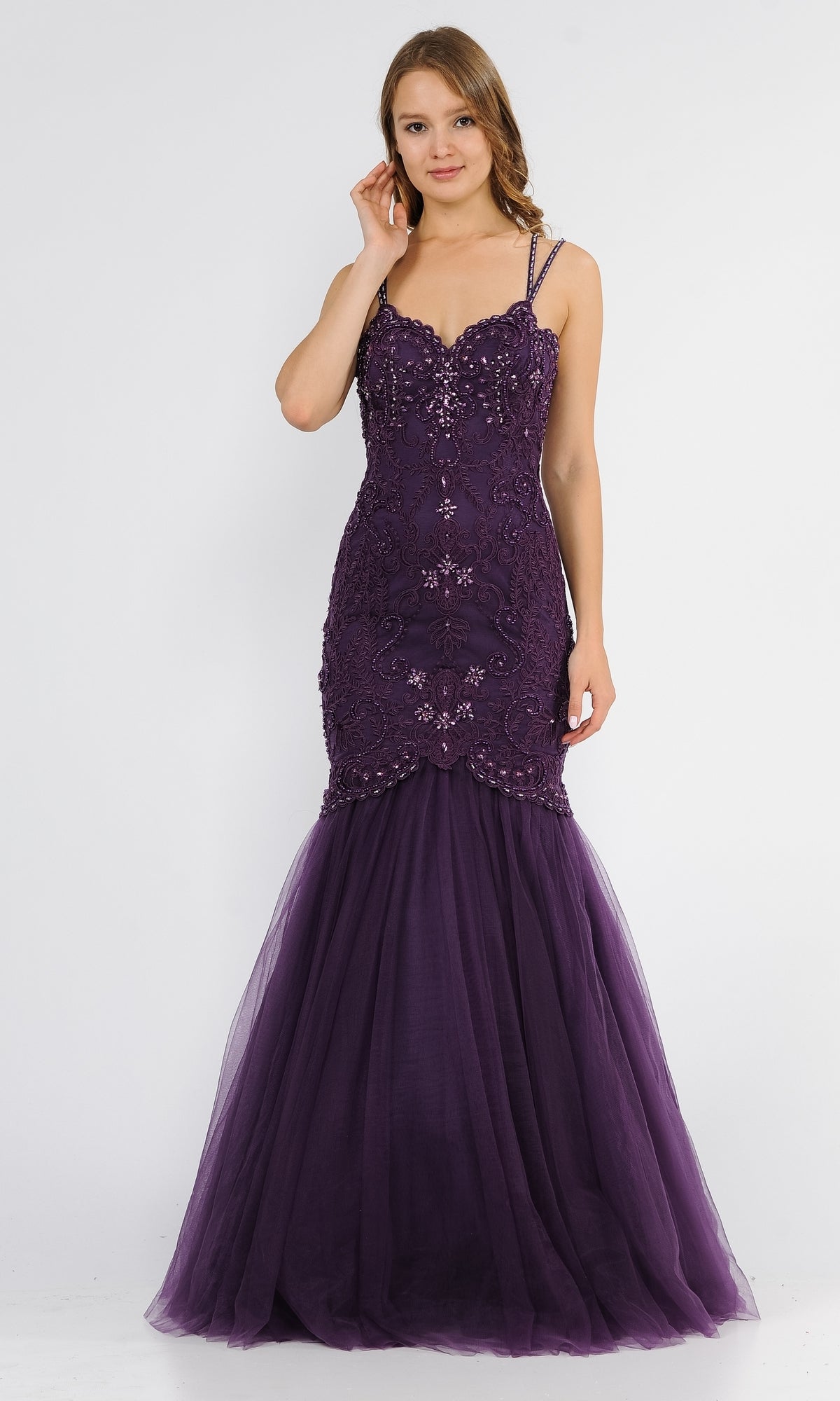 Embroidered Tight Sweetheart Mermaid Prom Dress 8352